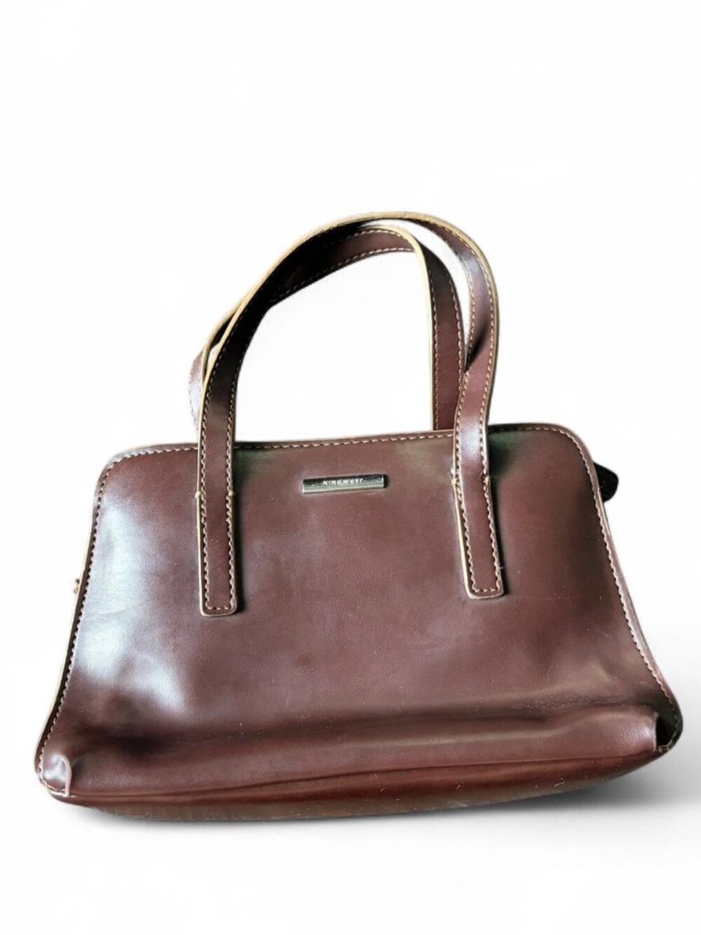 Nine West brown leather hand bag purse handbag with a vintage vibe   Small!!